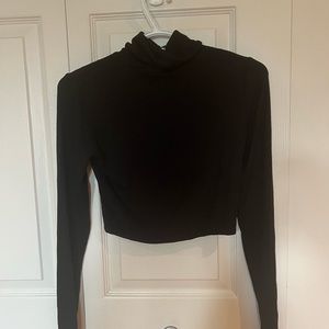 Garage Long-sleeve, high neck, Black Crop top (M) Brand new